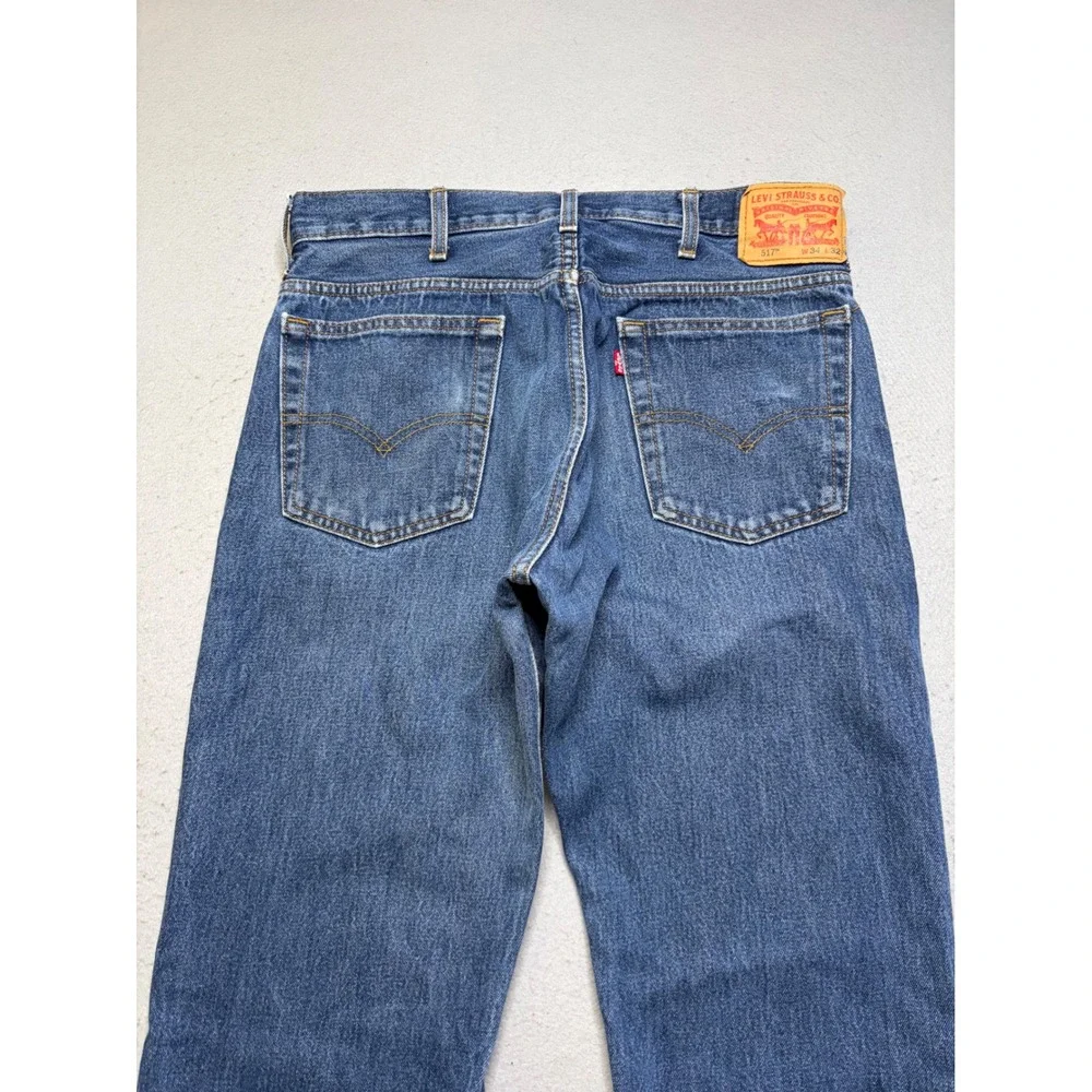 Levi's 517 Jeans Mens 34x32 Blue Bootcut Mid Wash Y2K Denim Cowboy Workwear
